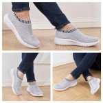 TIOSEBON Women's Gray Slip-On Casual Sneakers