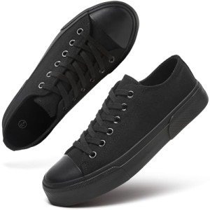 Women’s Casual Low Top Canvas Sneakers - Black