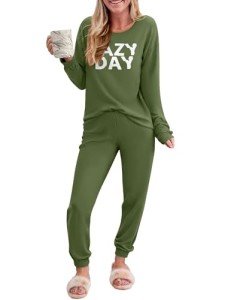Ekouaer Women's Soft Long Sleeve Pajama Set