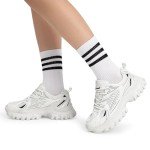 DREAM PAIRS Women's Chunky White Platform Sneakers