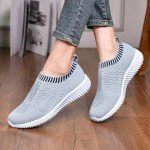 TIOSEBON Women's Gray Slip-On Casual Sneakers