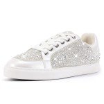 Bling Rhinestone White Sneakers for Women