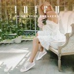 Bling Rhinestone White Sneakers for Women