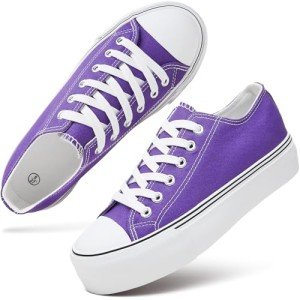 Stylish Women's Platform Sneakers in Dark Purple