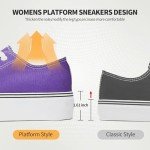 Stylish Women's Platform Sneakers in Dark Purple