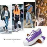 Stylish Women's Platform Sneakers in Dark Purple