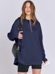 Cozy Oversized Quarter Zip Hoodie for Women