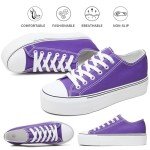 Stylish Women's Platform Sneakers in Dark Purple