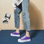 Stylish Women's Platform Sneakers in Dark Purple