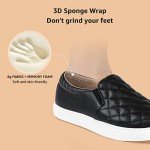 Women's Black Wide Toe Slip-On Fall Sneakers