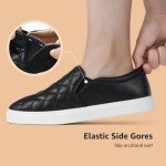 Women's Black Wide Toe Slip-On Fall Sneakers