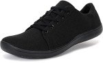 WHITIN Women's Black Wide Toe Box Barefoot Sneakers