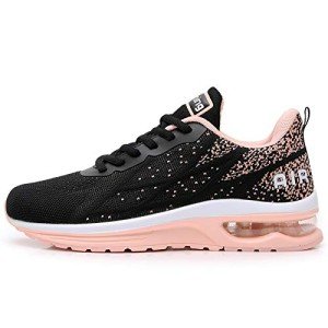 GANNOU Women's Peach Black Athletic Running Sneakers