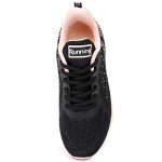 GANNOU Women's Peach Black Athletic Running Sneakers