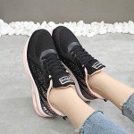 GANNOU Women's Peach Black Athletic Running Sneakers