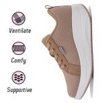 Stylish Orthopedic Women's Tennis Shoes - Khaki Size 5