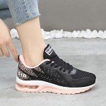 GANNOU Women's Peach Black Athletic Running Sneakers