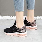 GANNOU Women's Peach Black Athletic Running Sneakers