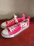 Pink Canvas Tennis Sneakers for Women Size 6