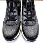 Michael Kors Black/Silver Glitter Mesh Sneakers 10M