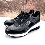 Michael Kors Black/Silver Glitter Mesh Sneakers 10M