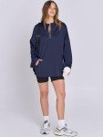 Cozy Oversized Quarter Zip Hoodie for Women