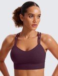 Deep Purple Strappy Longline Sports Bra for Women