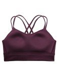 Deep Purple Strappy Longline Sports Bra for Women