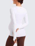 Soft Long Sleeve Maternity Crewneck Tee in White