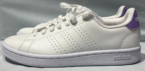Adidas Women's Advantage White and Purple Tennis Sneakers
