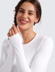Soft Long Sleeve Maternity Crewneck Tee in White