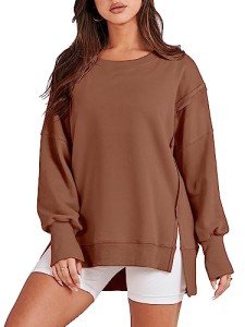 Cozy Oversized Crew Neck Sweatshirt for Women