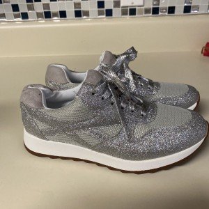 Sparkly Metallic Lightweight Women's Tennis Sneakers