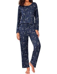 Ekouaer Women's Soft Star Pajama Set