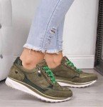 Women's Green Sequined Athletic Sneakers for All Activities