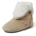 Dearfoams Women's Latte Furry Foldover Boot Slippers
