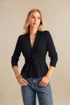 Lightweight Black Knitted Open Front Cardigan for Women