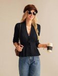 Lightweight Black Knitted Open Front Cardigan for Women