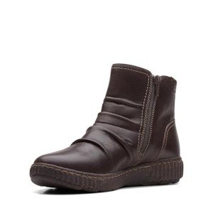 Clarks Women's Dark Brown Caroline Orchid Ankle Boots