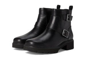 VIONIC Women's Black Leather Ankle Booties