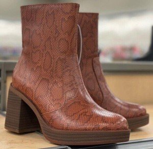 Brown Jenna Platform Boots for Women - Western Style