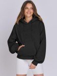 Oversized Lantern Sleeve Fleece Hoodie for Women