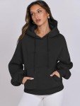 Oversized Lantern Sleeve Fleece Hoodie for Women