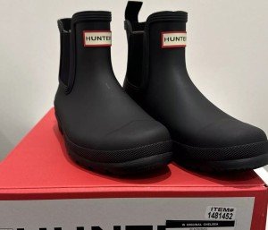 Hunter Original Chelsea Black Waterproof Rain Boots for Women