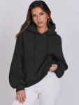 Oversized Lantern Sleeve Fleece Hoodie for Women