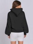 Oversized Lantern Sleeve Fleece Hoodie for Women