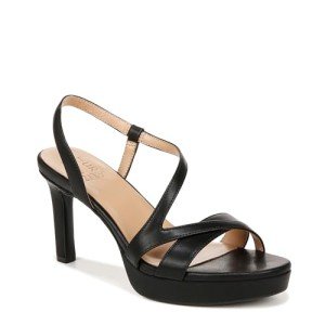 Naturalizer Abby Black Smooth Heeled Sandals for Women