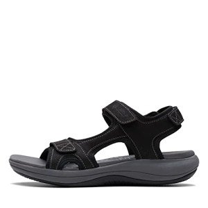 Clarks Women's Mira Bay Black Flat Sandals