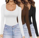 Ekouaer Women's 3-Pack Long Sleeve Scoop Tops