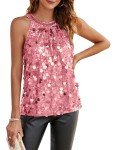 Pink Sparkly Sequin Halter Tank Top for Women
